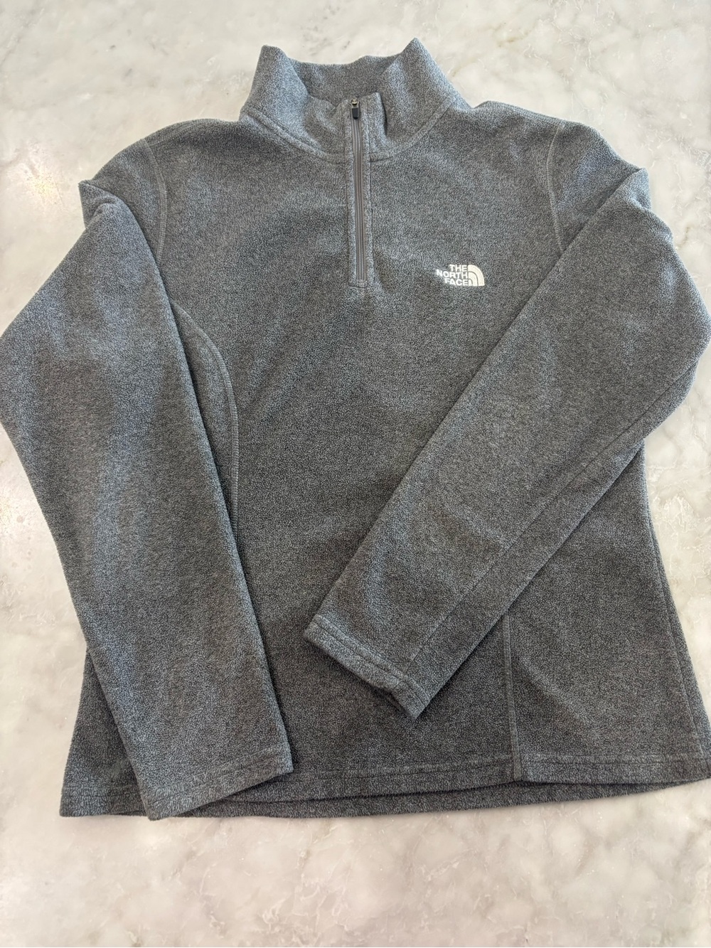 The North Face Gray Half‑Zip Fleece Pullover